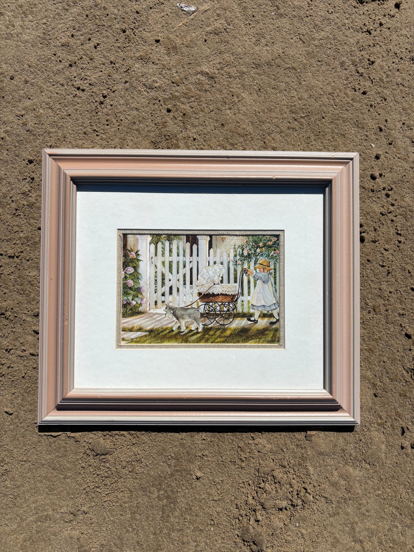 Carriage & Picket Fence Framed Pictture