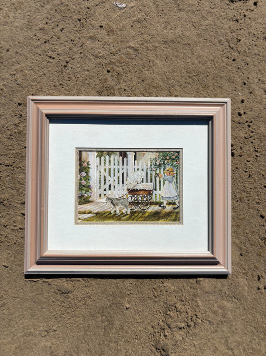 Carriage & Picket Fence Framed Pictture