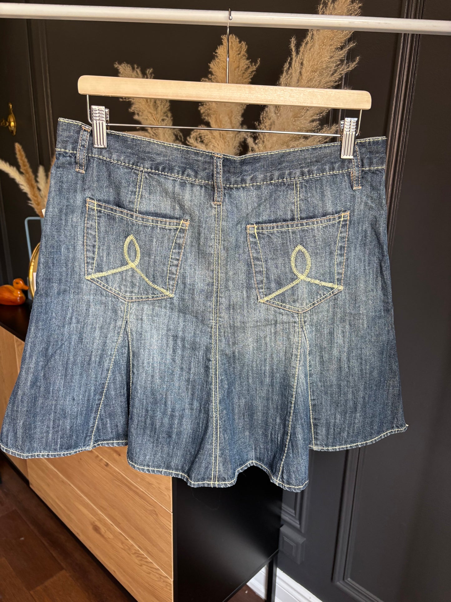 Y2K Fit & Flare Denim Skirt Size 10