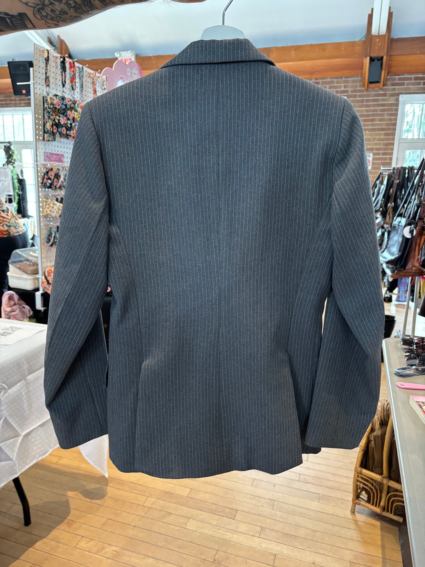 Grey Pinstriped Blazer Size 12