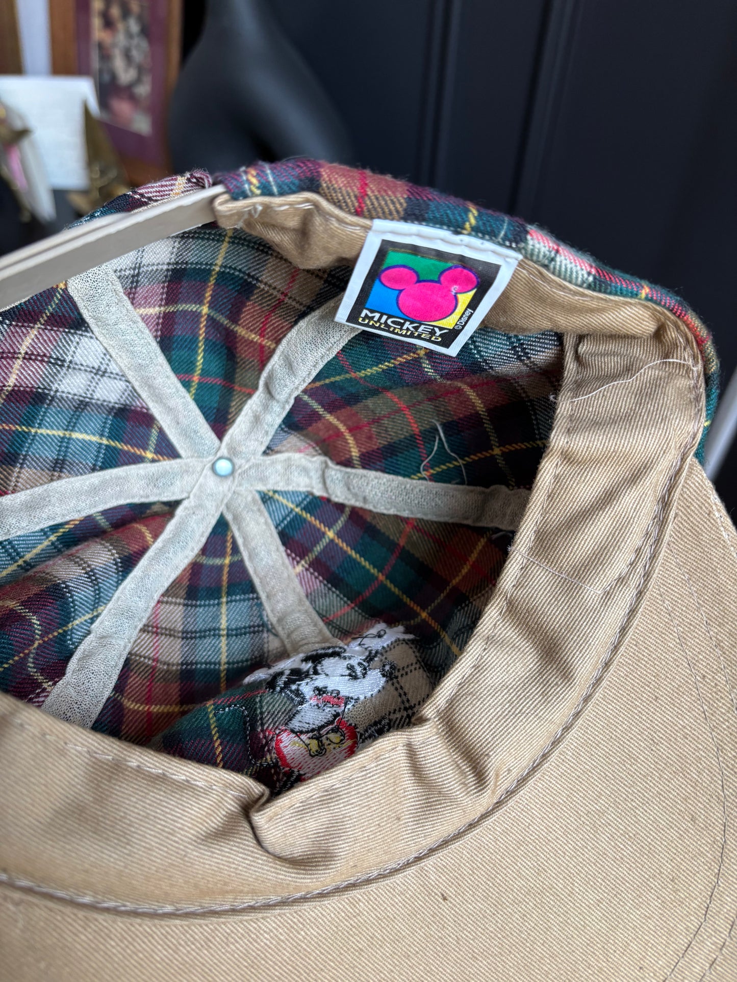 Vintage Plaid Mikey Mouse Cap