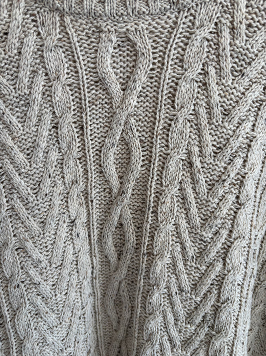 Oatmeal Coloured Knit Sweater Size L