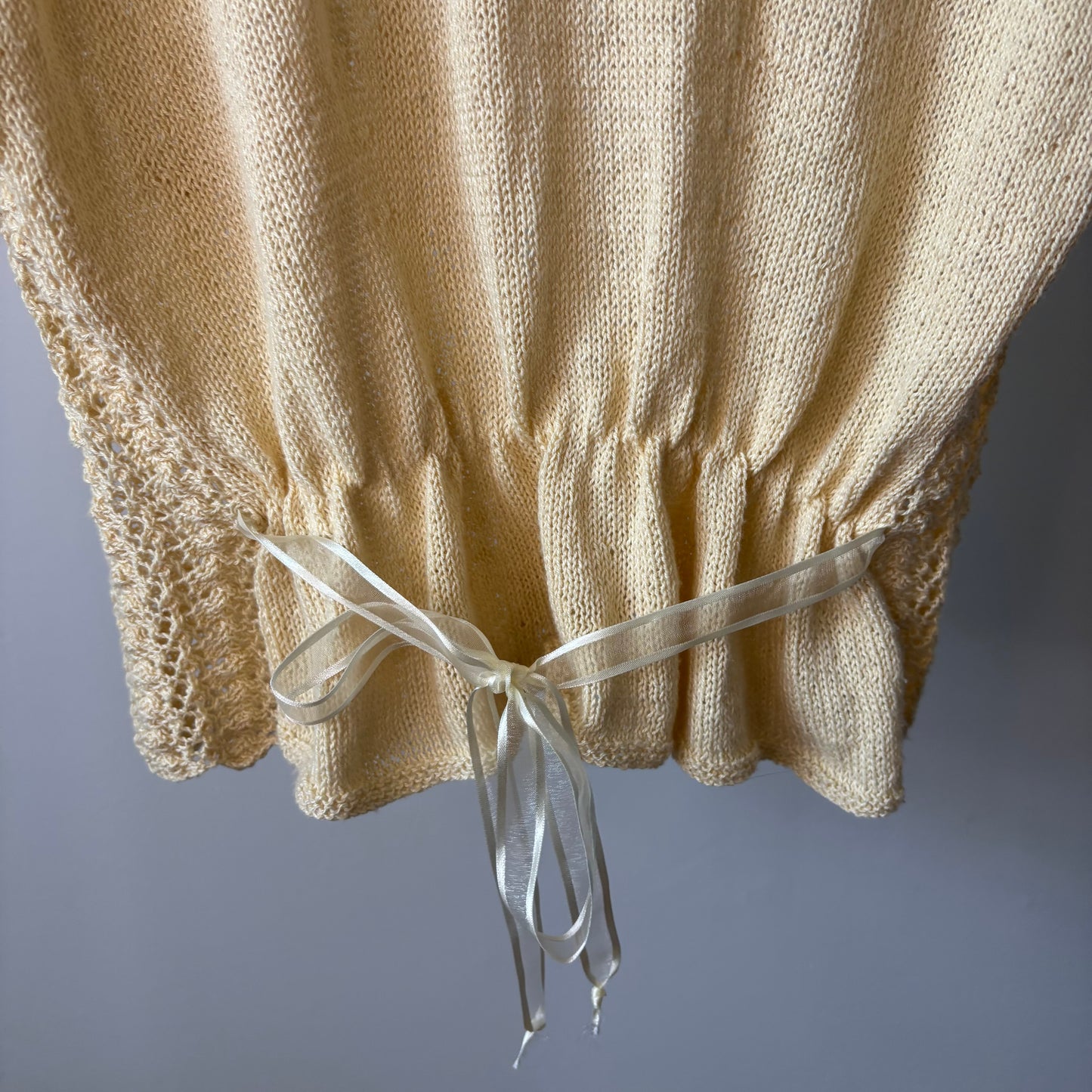 Butter Yellow Vintage Crop Knit Cardigan