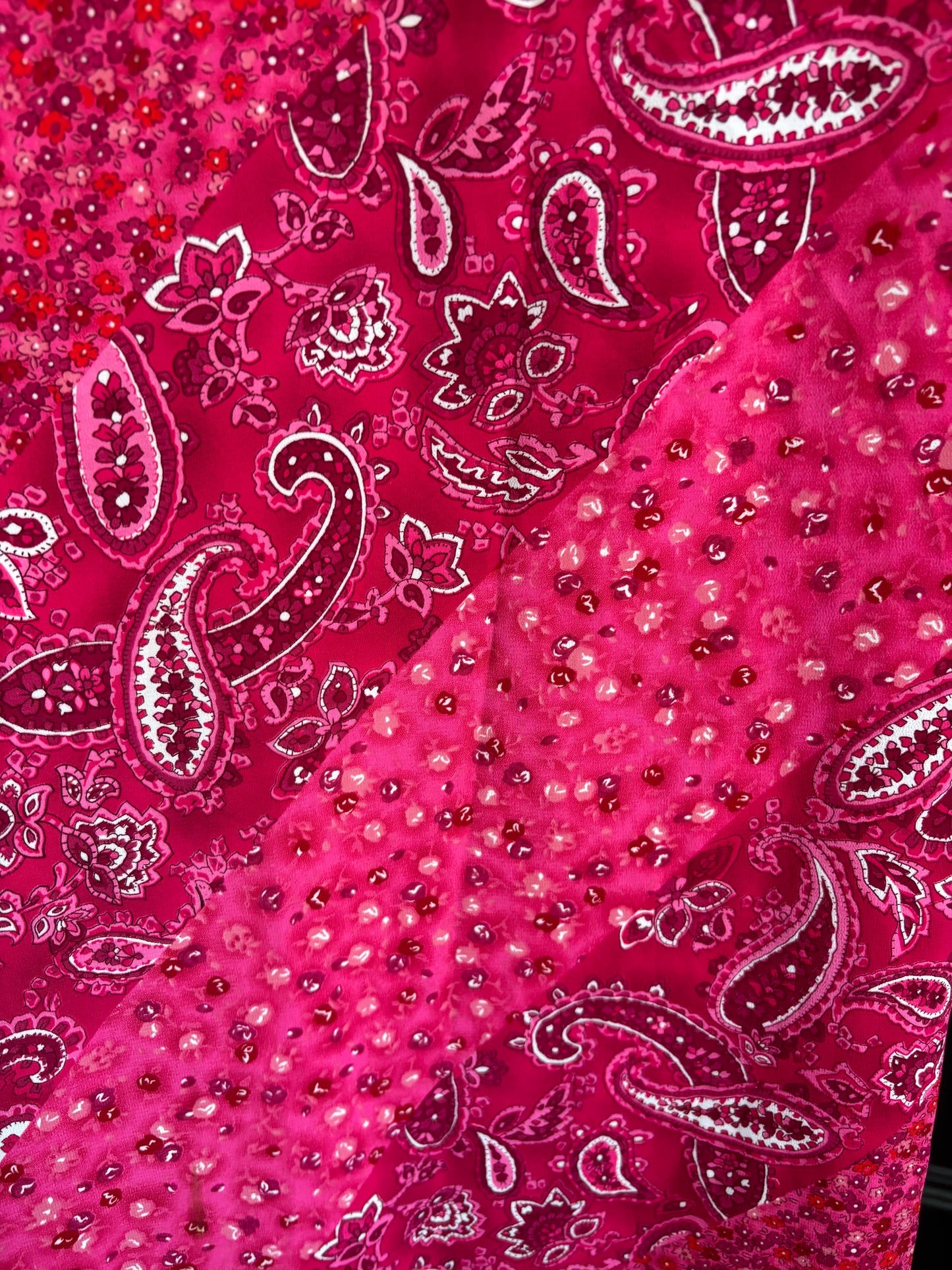 Retro Paisley Print Pink Dress Size XS