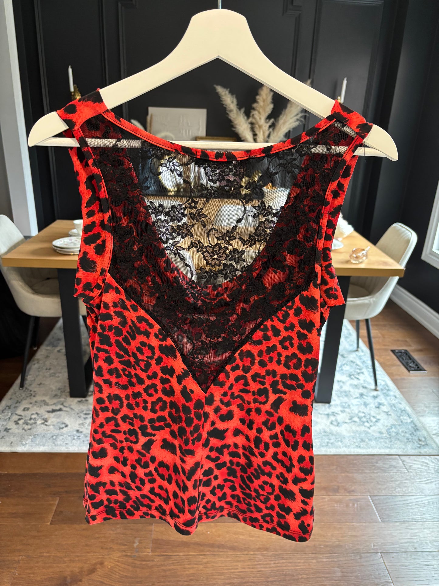 Sexy Red Leopard Cowl Neck To Size S