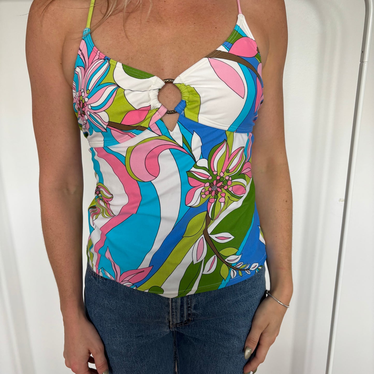 Retro Print Tankini Size Medium