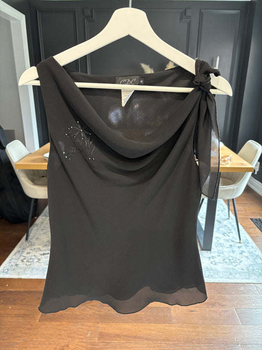Vintage Black Sleeveless Blouse Size 6