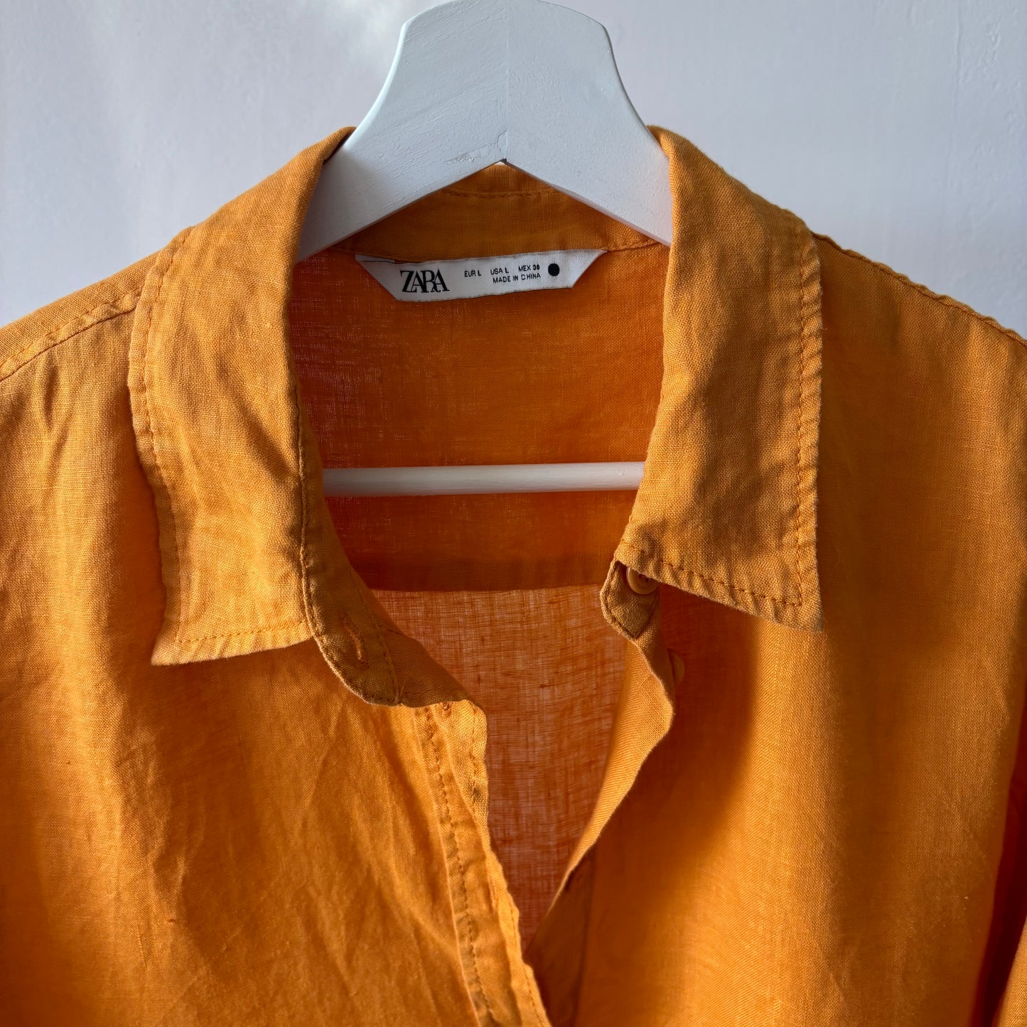 Orange Linen Blend Zara Button Down