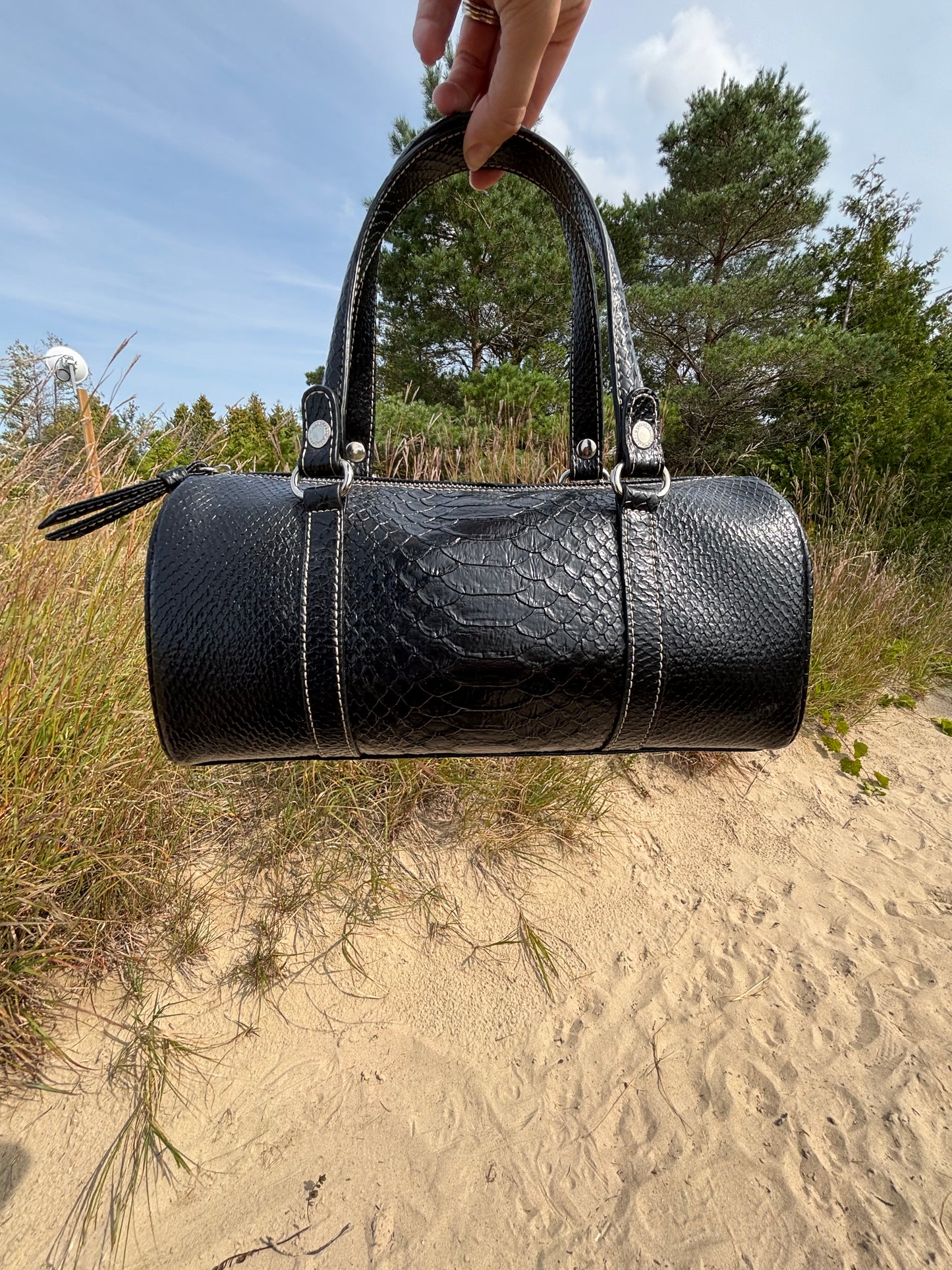 90s Black Liz Claiborne Croc Bag