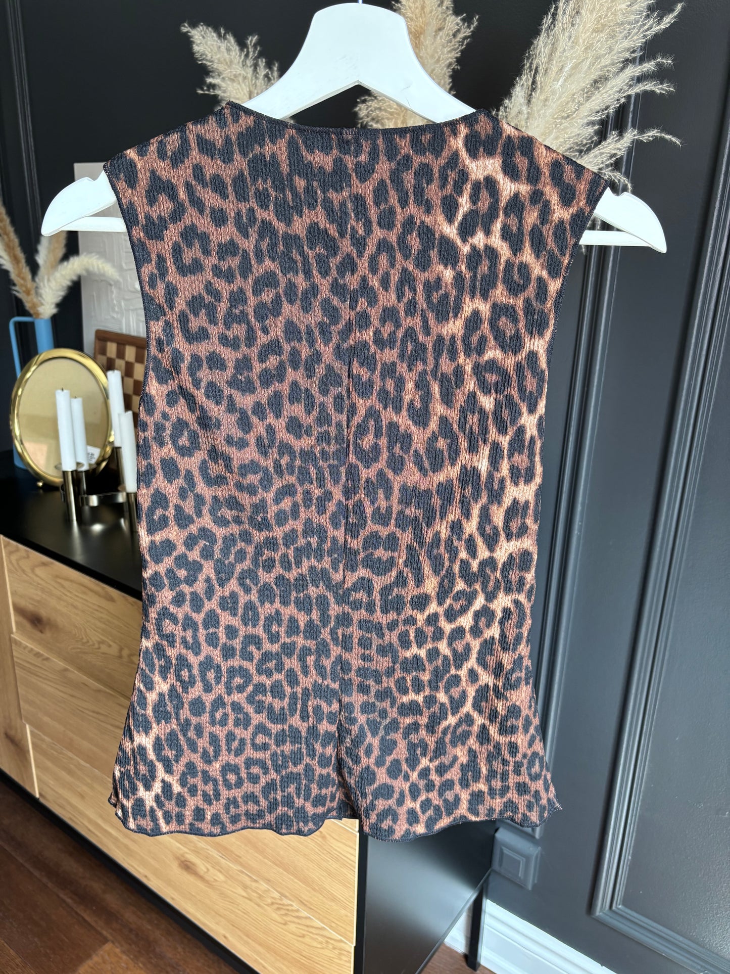 Leopard Print Button Down Vest Size XS