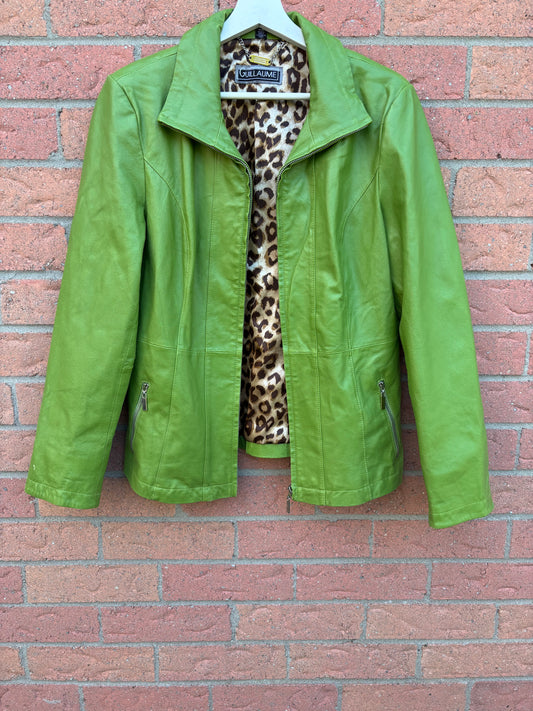 Green Genuine Leather Jacket Size Medium