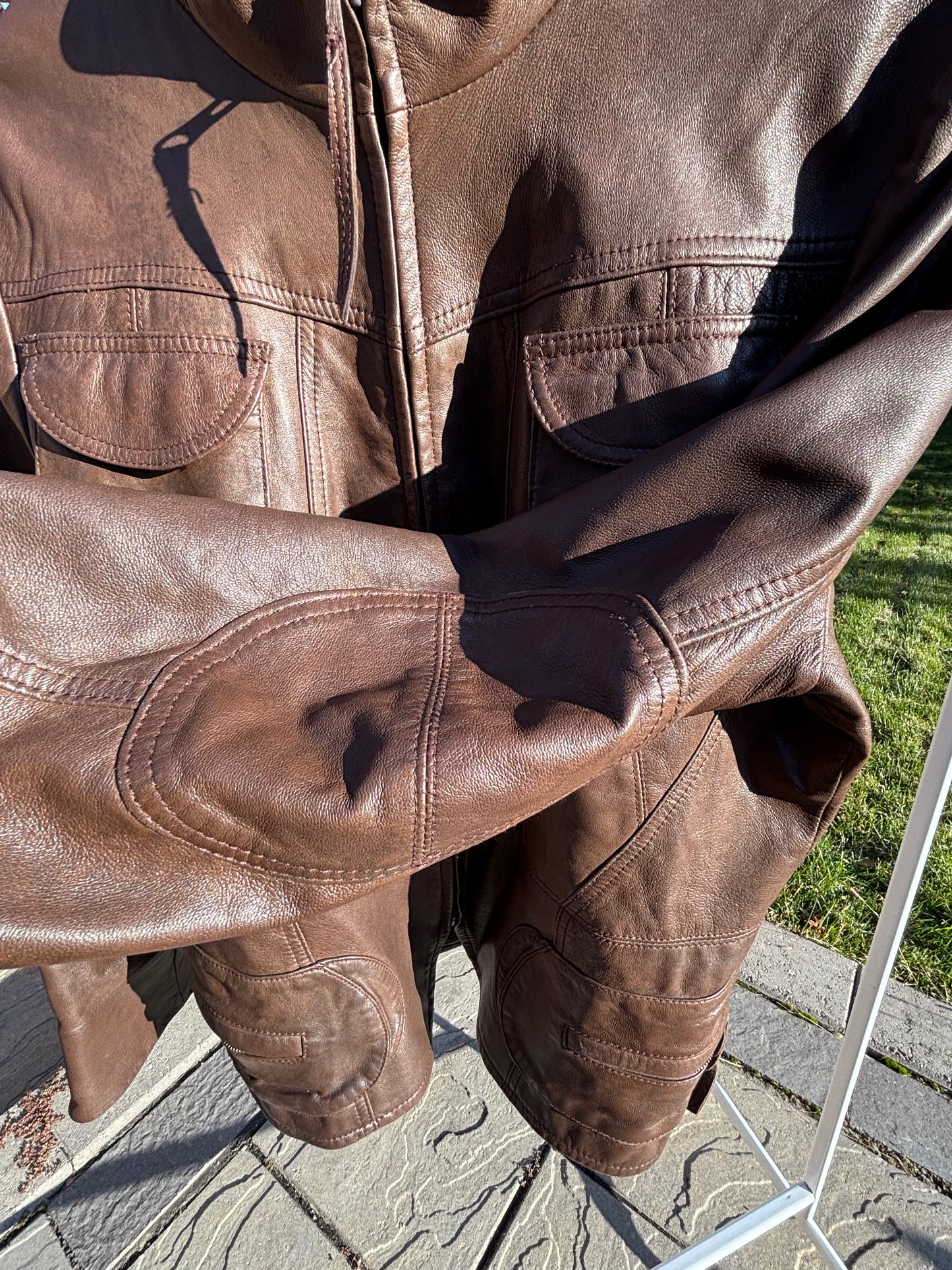 Danier Chocolate Brown Racer Jacket Fits L