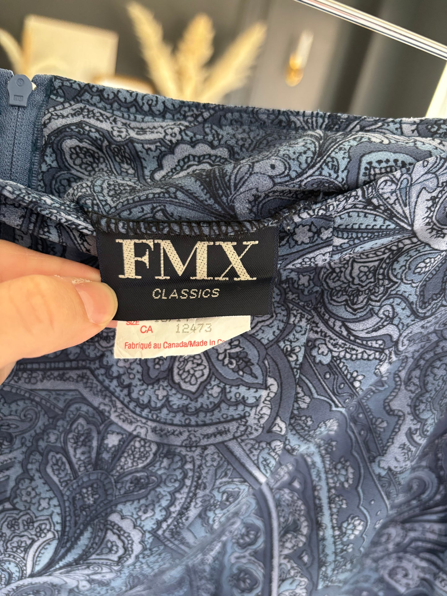 Vintage Paisley Blue Skirt Size 13
