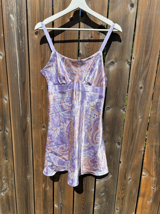 Paisley Satin Slip Dress Size Small