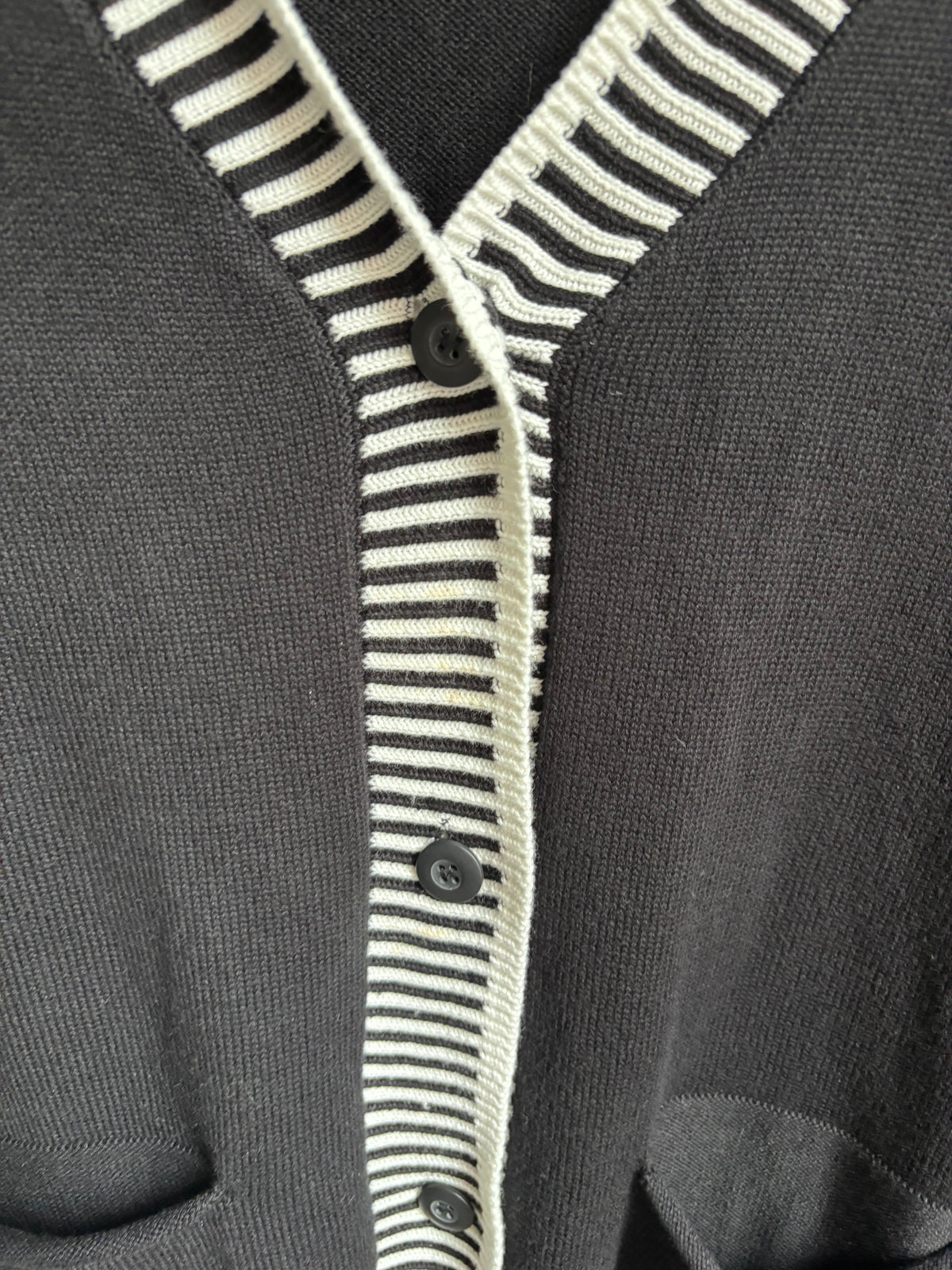 Button Down Black & White Cardigan Size M