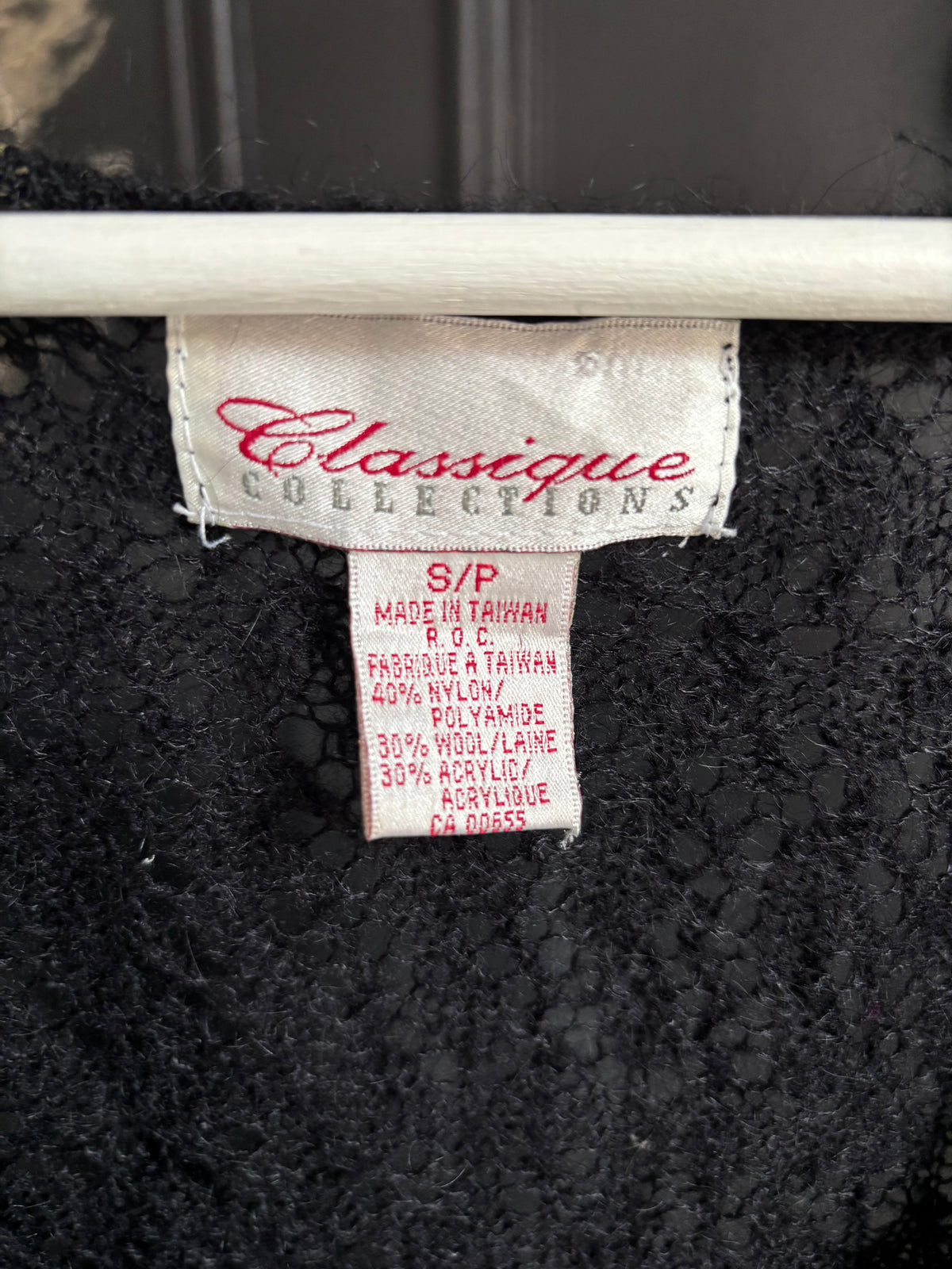 Black Loose Knit Vintage Cardigan Size S