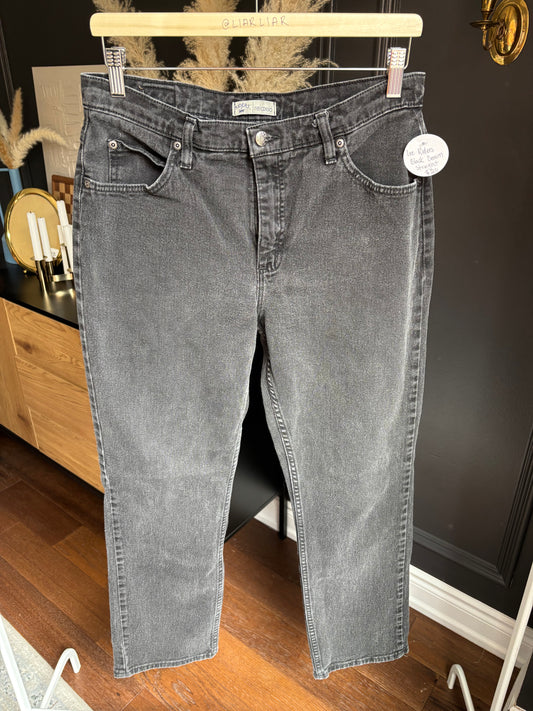 Lee Riders Black Denim Straight Jeans Size 12