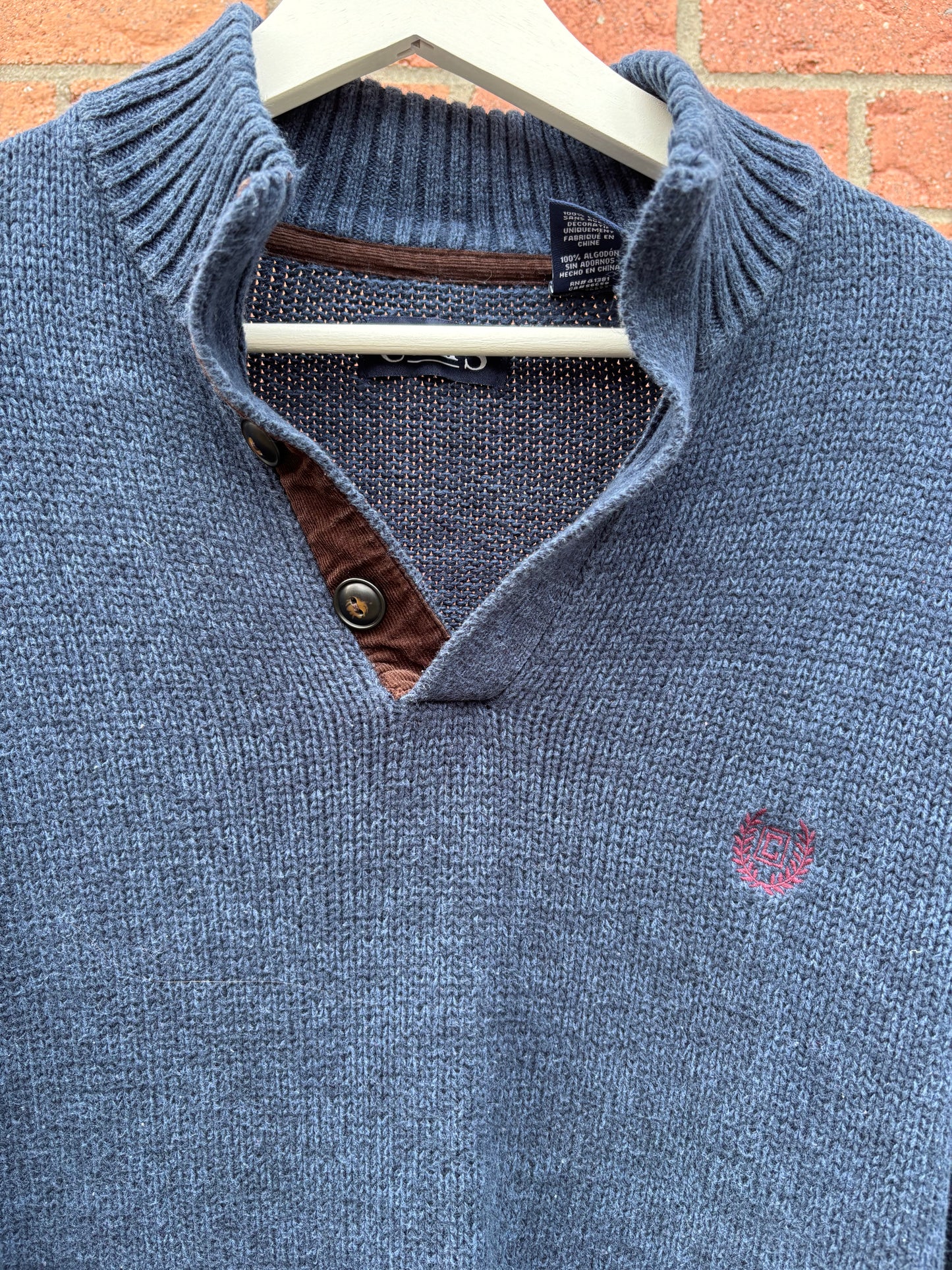 Chaps Navy Blue Quart Button Down Knits Size Medium