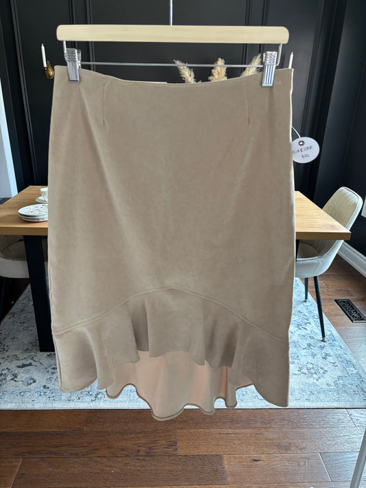 Vintage Beige High-Low Skirt Size M