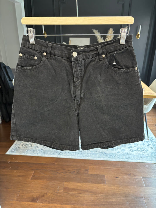 Vintage Black  High Waist Jean Shorts Size 14