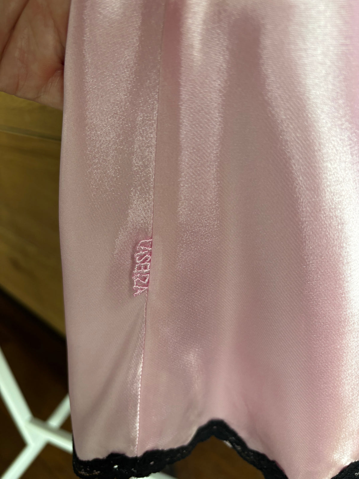 Pink & Black Satin Slip Size S