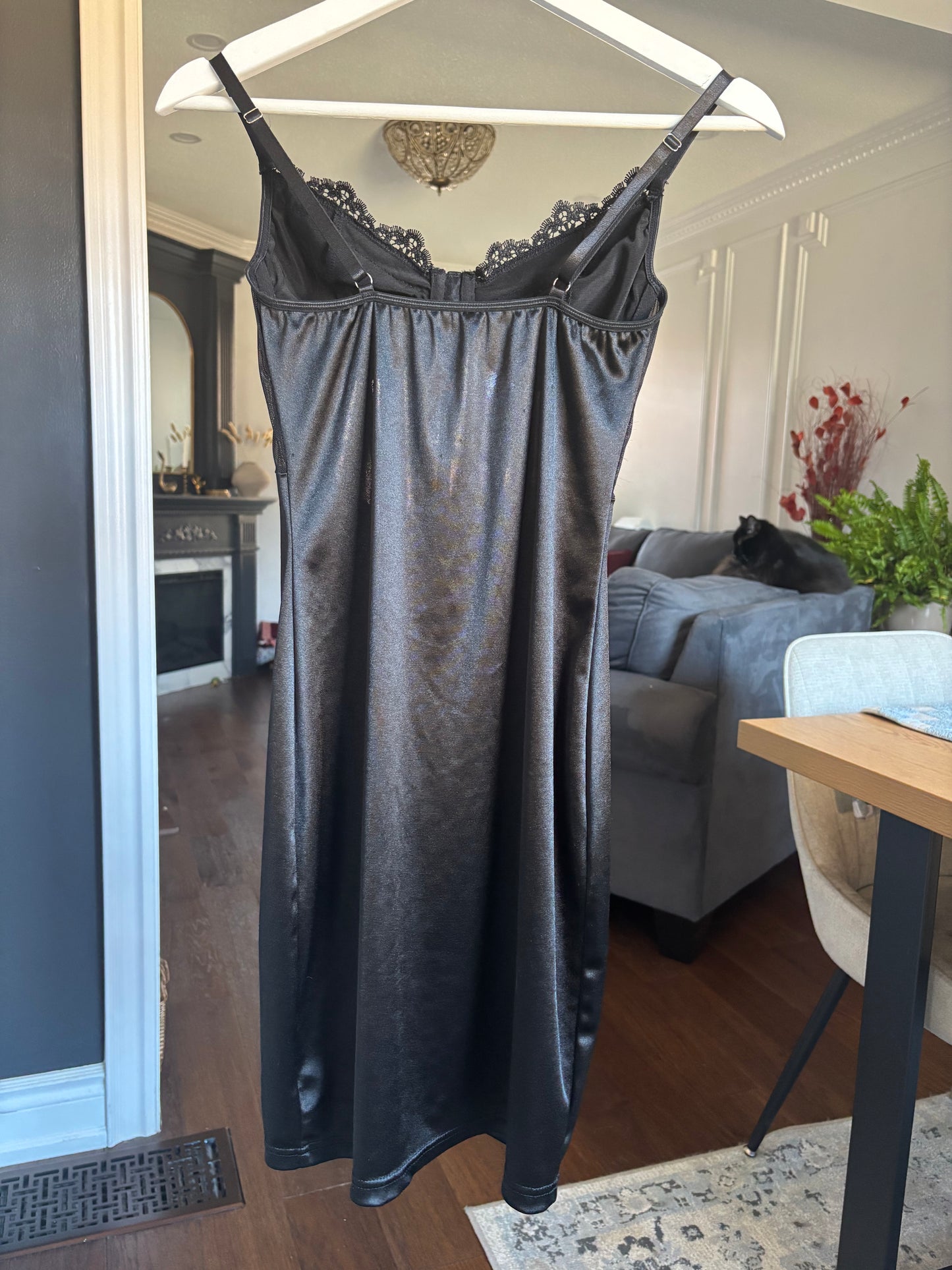 Black Corset Slip Dress Size S