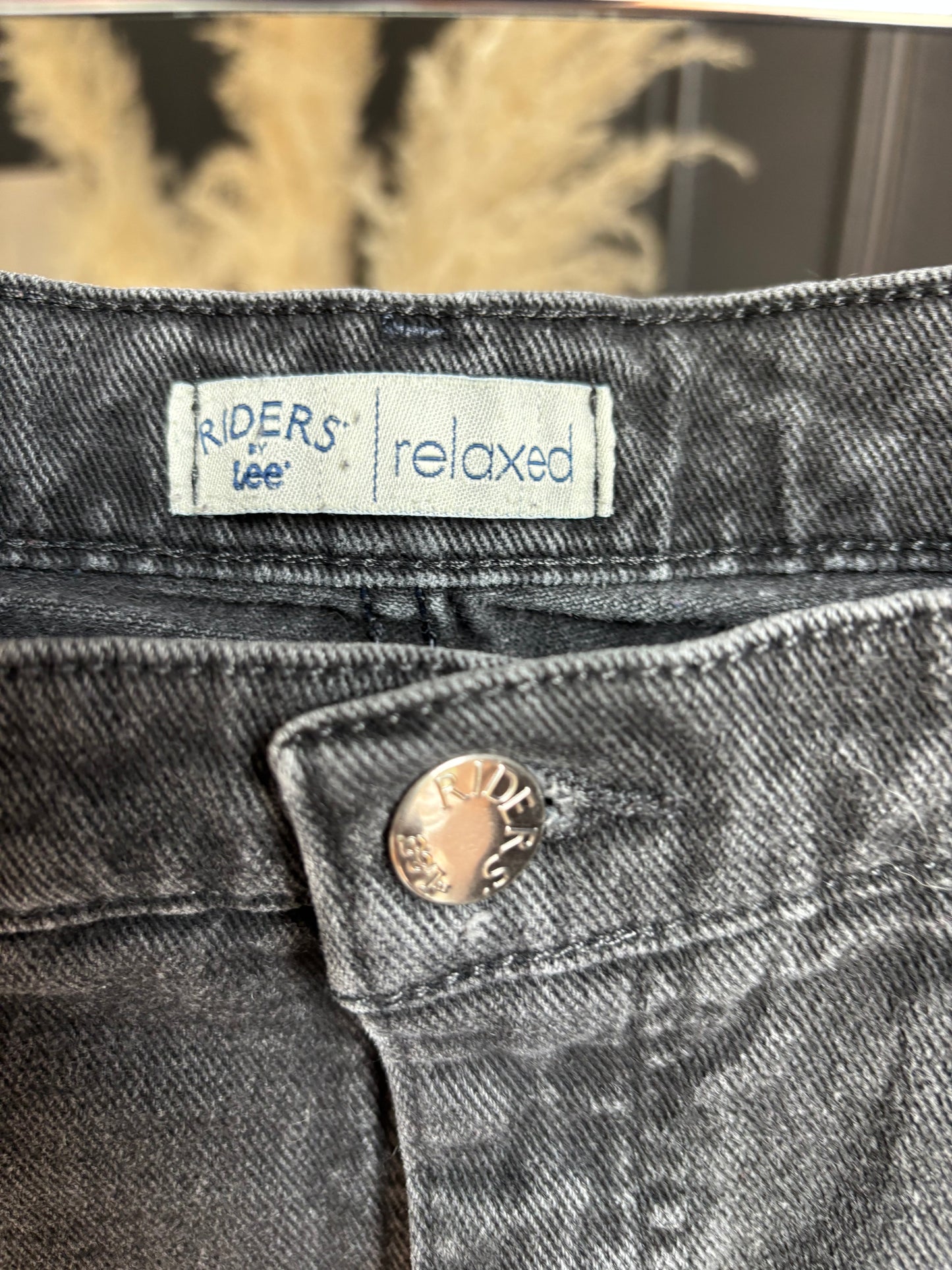 Lee Riders Black Denim Straight Jeans Size 12