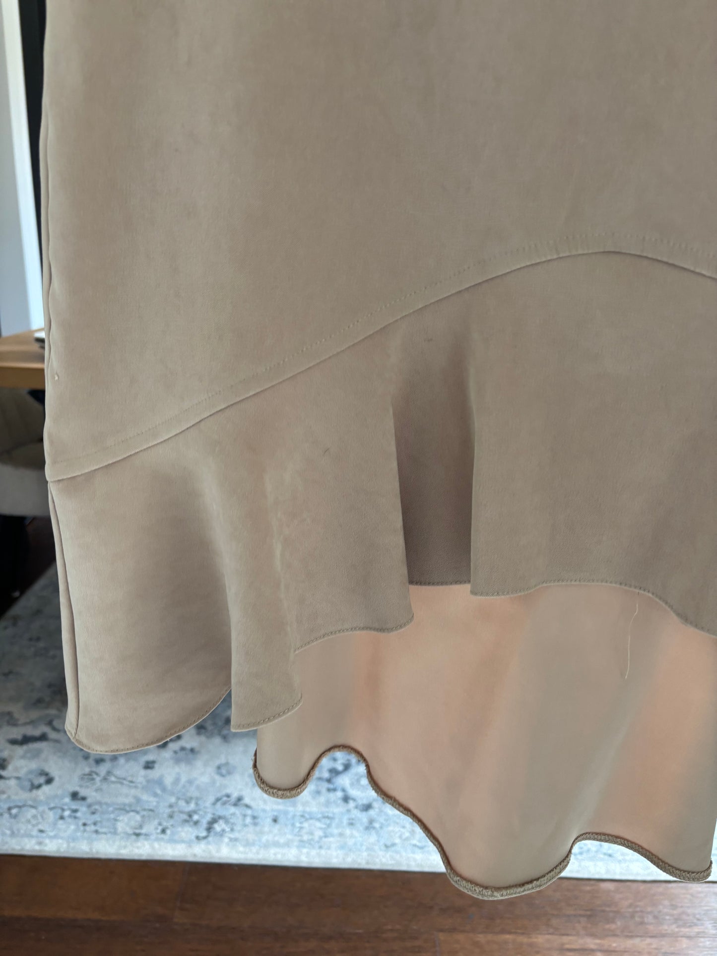 Vintage Beige High-Low Skirt Size M