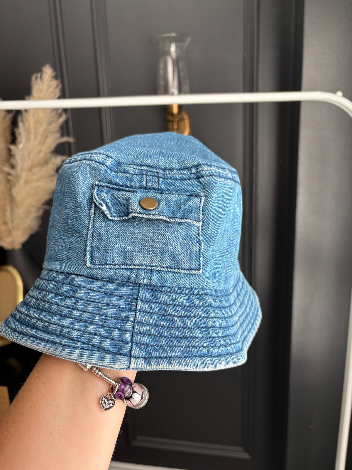 Denim Cargo Pocket Bucket Hat