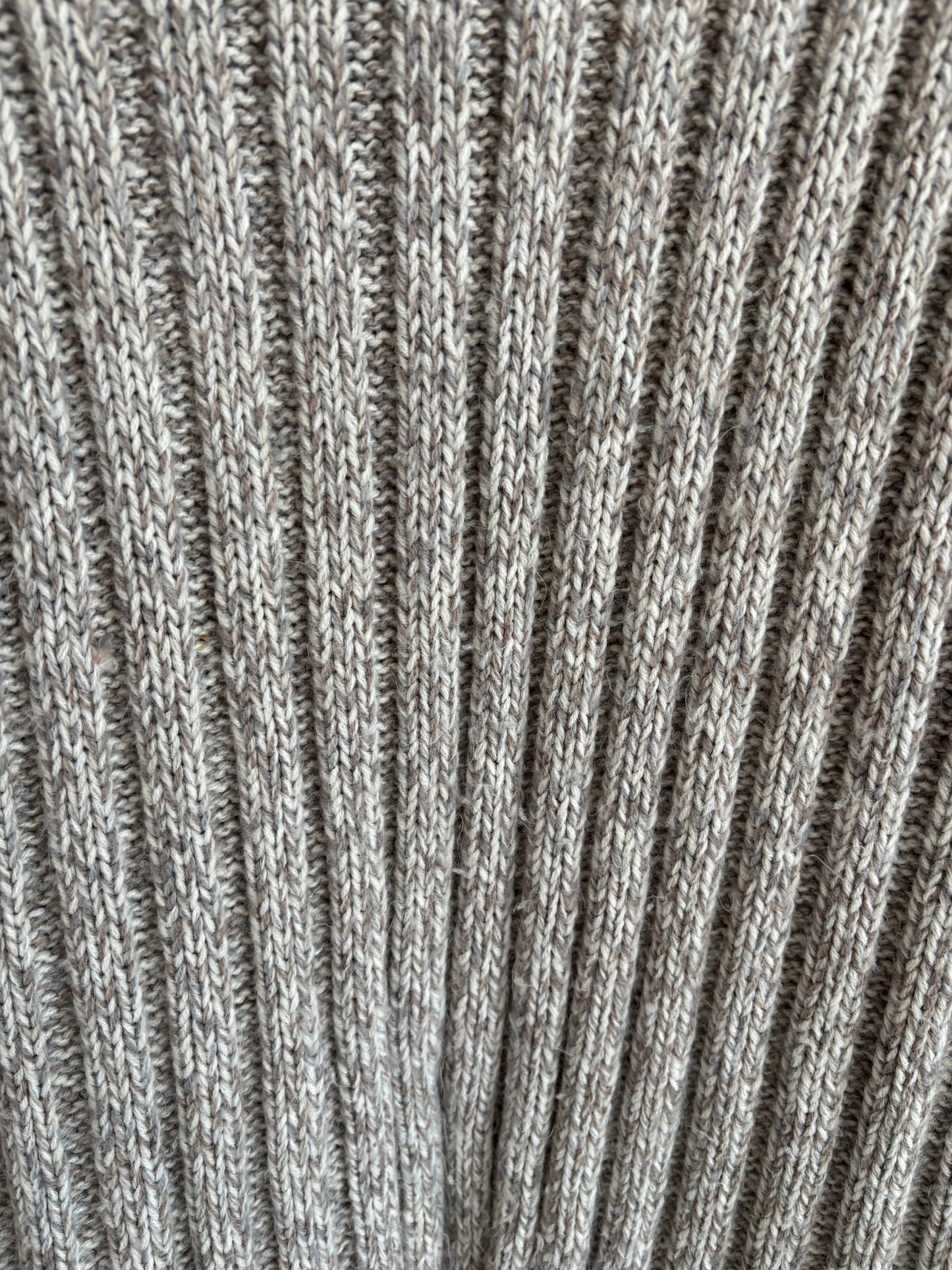 Beige Ribbed Knit Sweater Size M