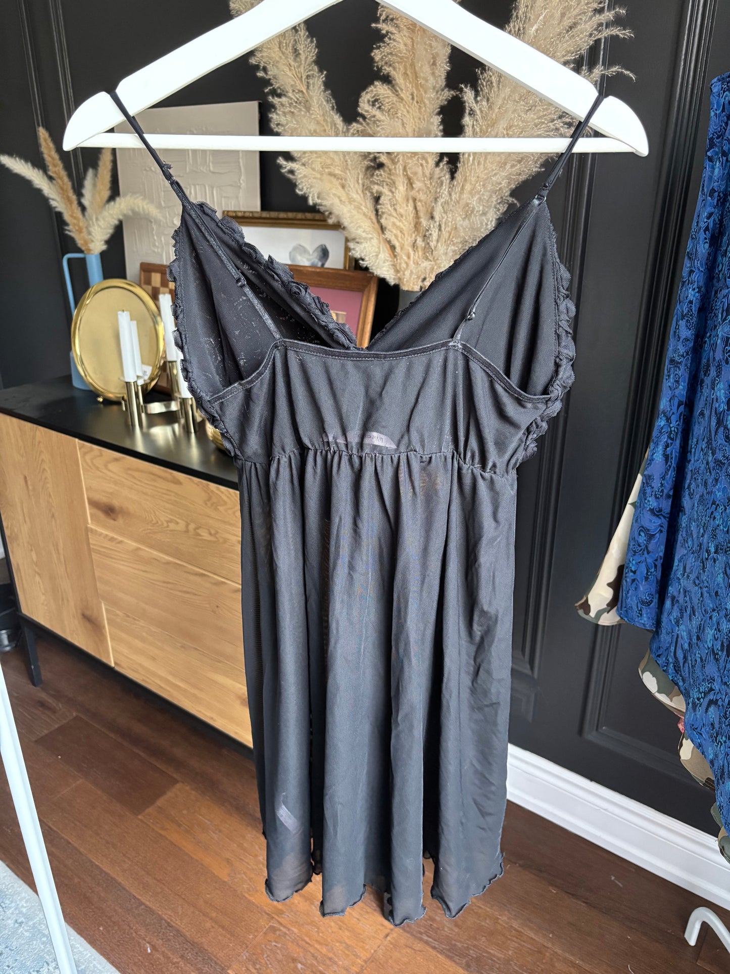 Black Flirty Rose Babydoll Size M