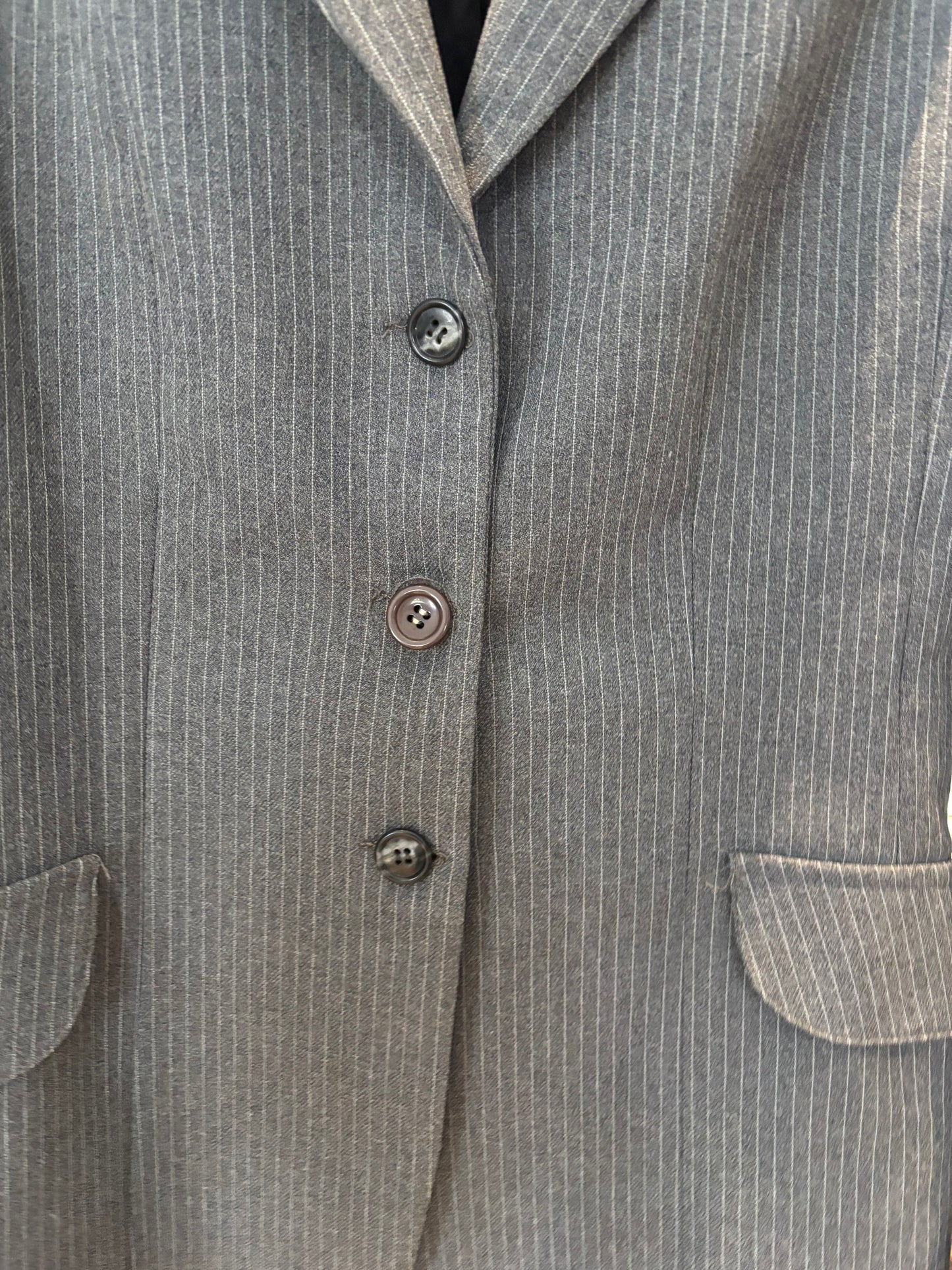 Grey Pinstriped Blazer Size 12