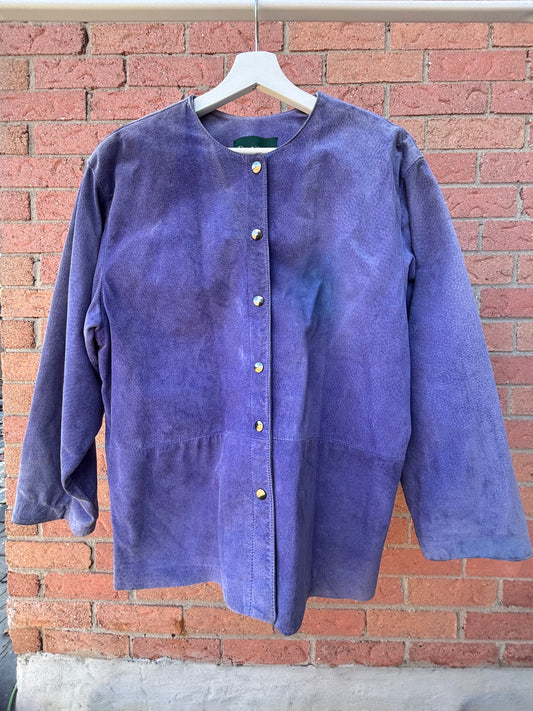 Vintage Purple Suede Danier Button Down Jacket Size M
