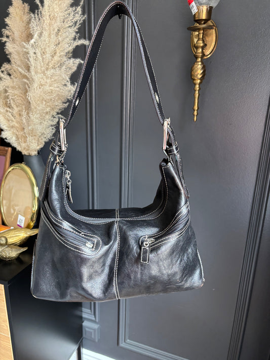 Black & White Stitch Danier Bag