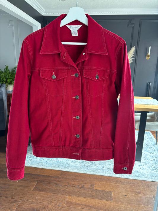 Red Denim Jacket Size M