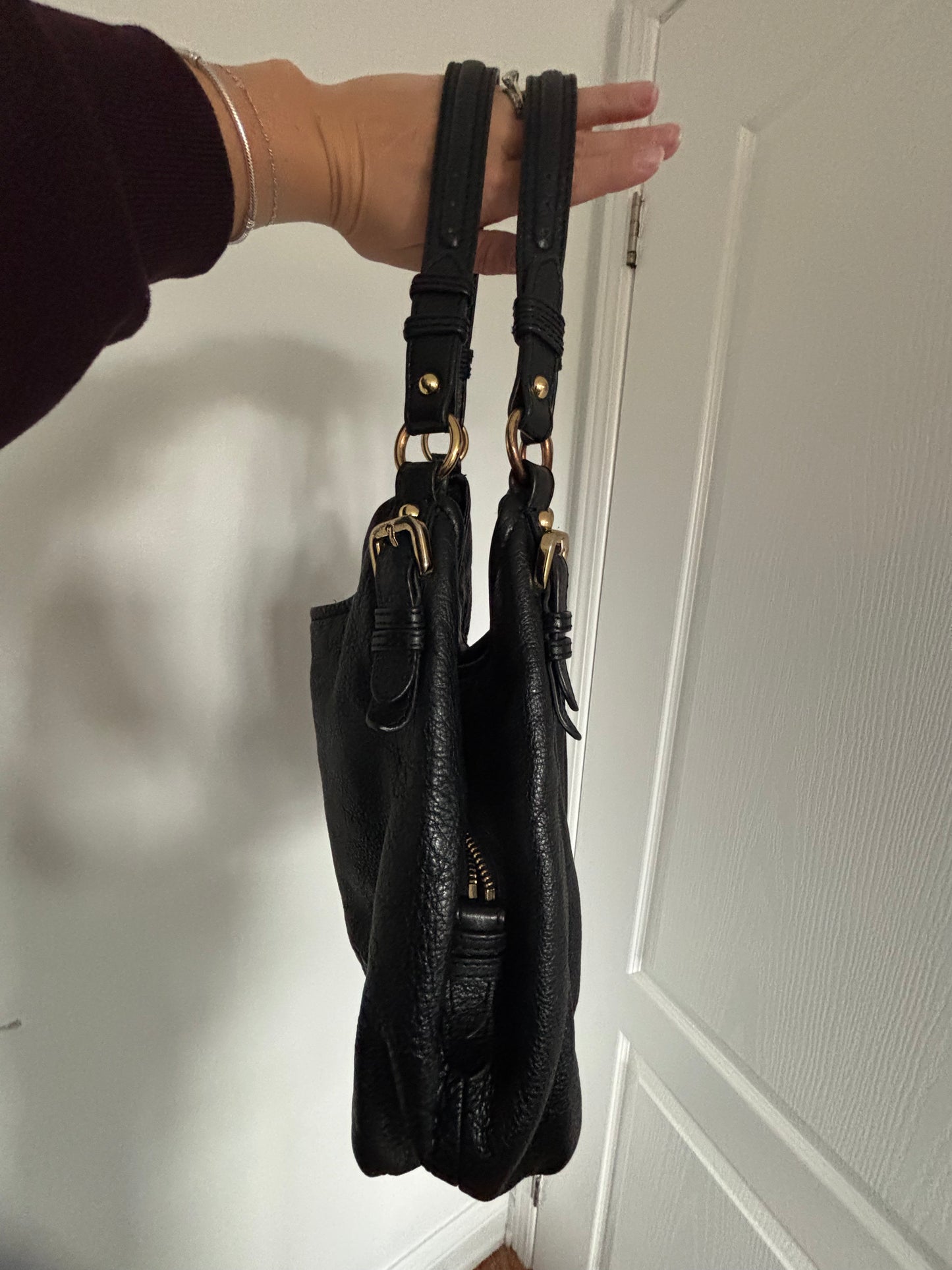 Danier Black Leather Shoulder Bag