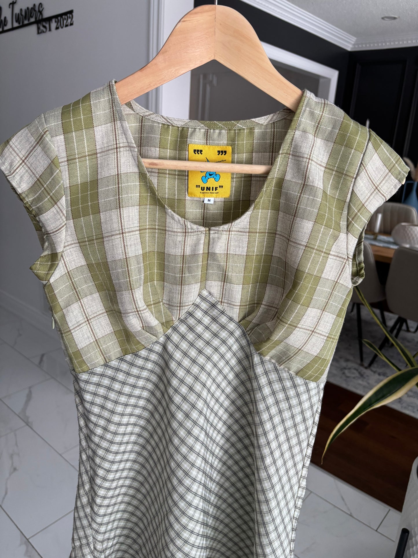Green Plaid UNIF Dress Size M