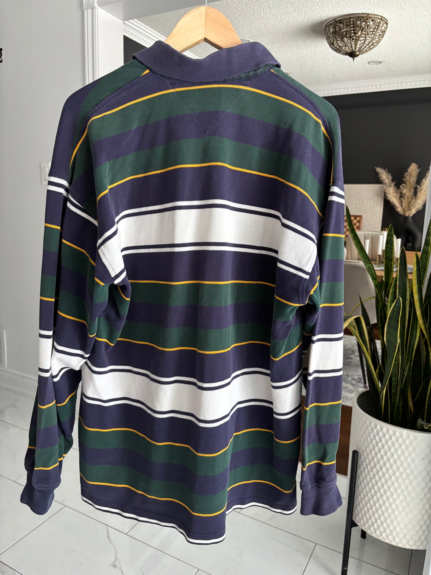 Tommy Striped Rugby Shirt Size L