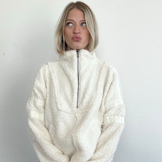 Cropped Half Zip Sherpa