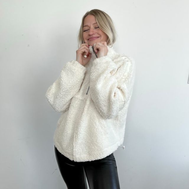 Cropped Half Zip Sherpa