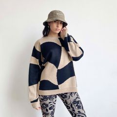 Abstract Checkered Sweater